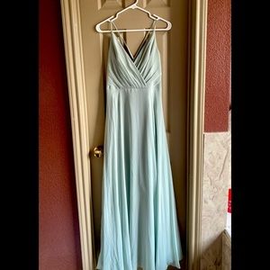 COPY - Dusty Sage Spaghetti strap full skirt bridesmaid dress. ONLY WORN ONCE. …